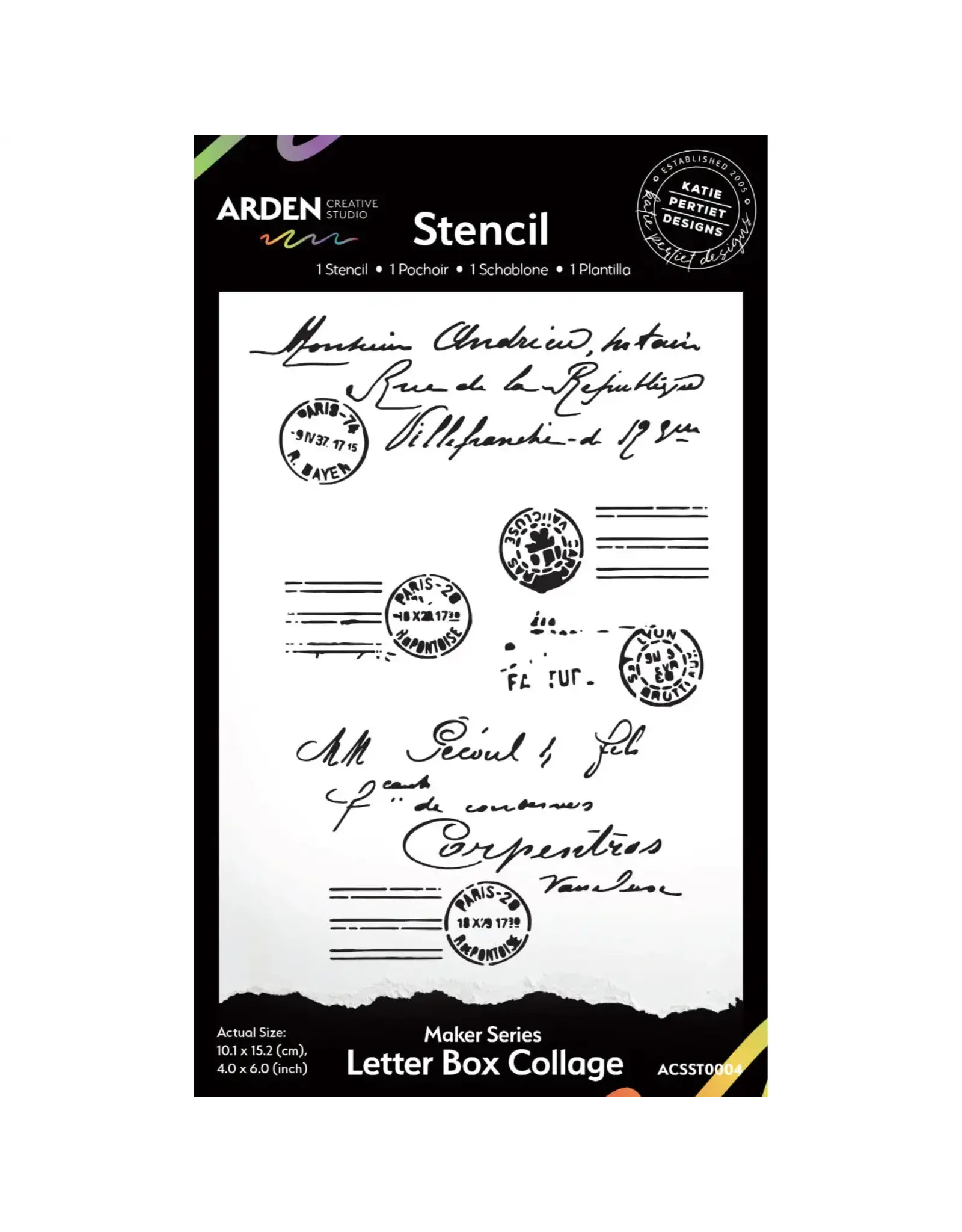ARDEN CREATIVE STUDIO ARDEN CREATIVE STUDIO MAKER SERIES LETTER BOX COLLAGE 4x6 STENCIL