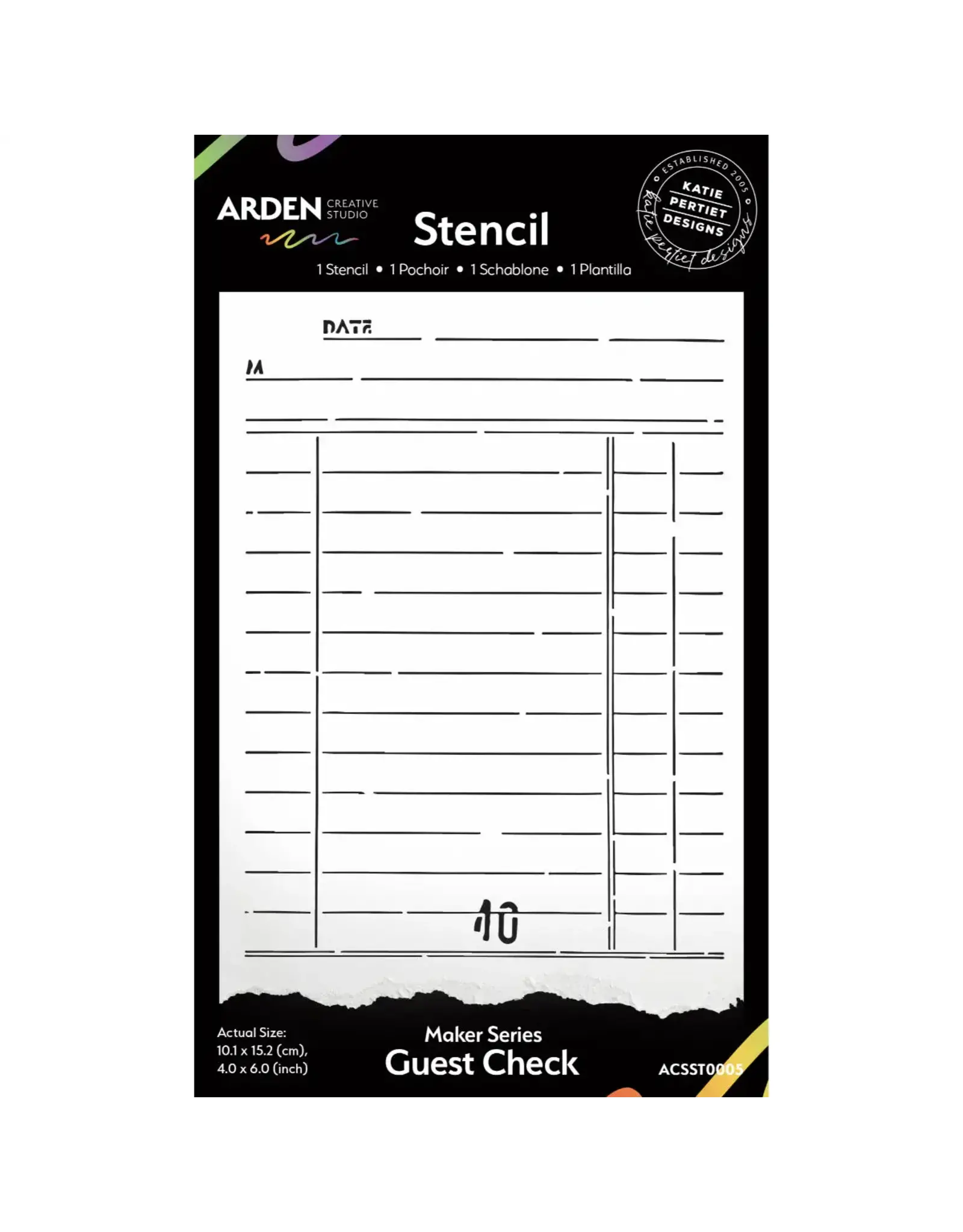 ARDEN CREATIVE STUDIO ARDEN CREATIVE STUDIO MAKER SERIES GUEST CHECK 4x6 STENCIL