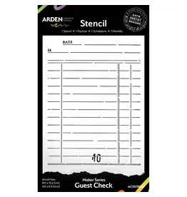 ARDEN CREATIVE STUDIO ARDEN CREATIVE STUDIO MAKER SERIES GUEST CHECK 4x6 STENCIL