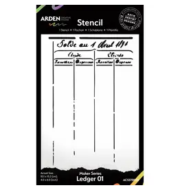ARDEN CREATIVE STUDIO ARDEN CREATIVE STUDIO MAKER SERIES LEDGER 01 4x6 STENCIL