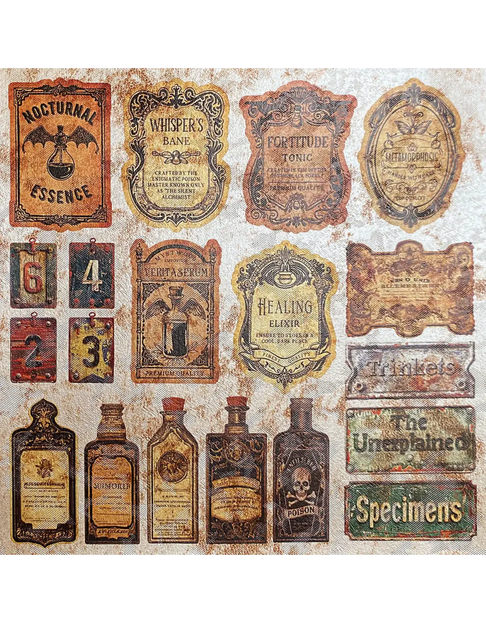 CIAO BELLA CIAO BELLA CABINET OF CURIOSITIES DELUXE 6x6 PEARL-COPPER PAPER 5 SHEETS