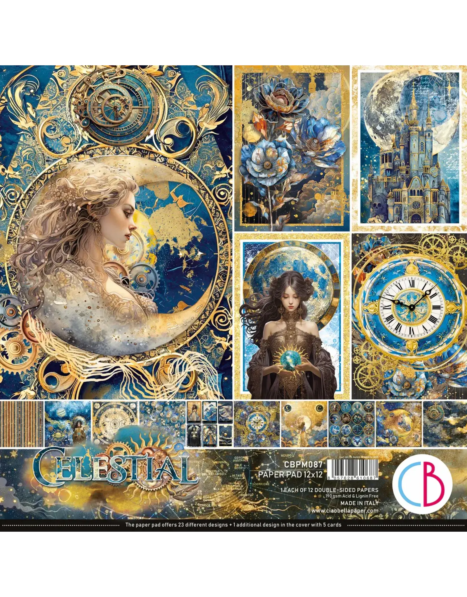 CIAO BELLA CIAO BELLA CELESTIAL 12x12 PAPER PAD 12 SHEETS