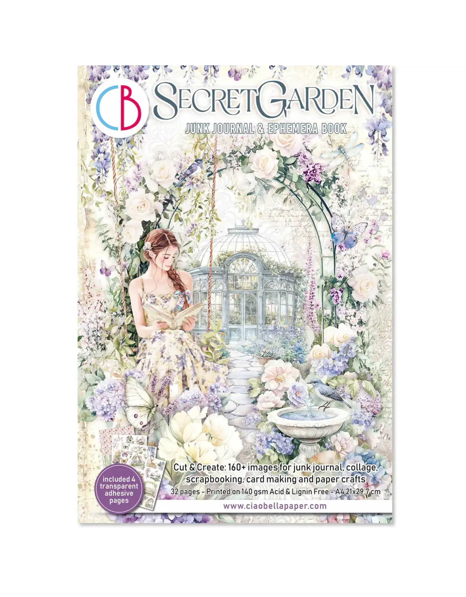 CIAO BELLA CIAO BELLA SECRET GARDEN JUNK JOURNAL & EPHEMERA 32/PK