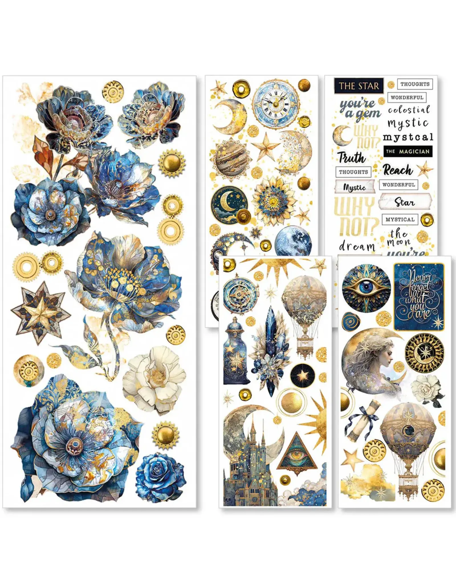 CIAO BELLA CIAO BELLA CELESTIAL TRANSPARENT ADHESIVE SHEETS 5/PK