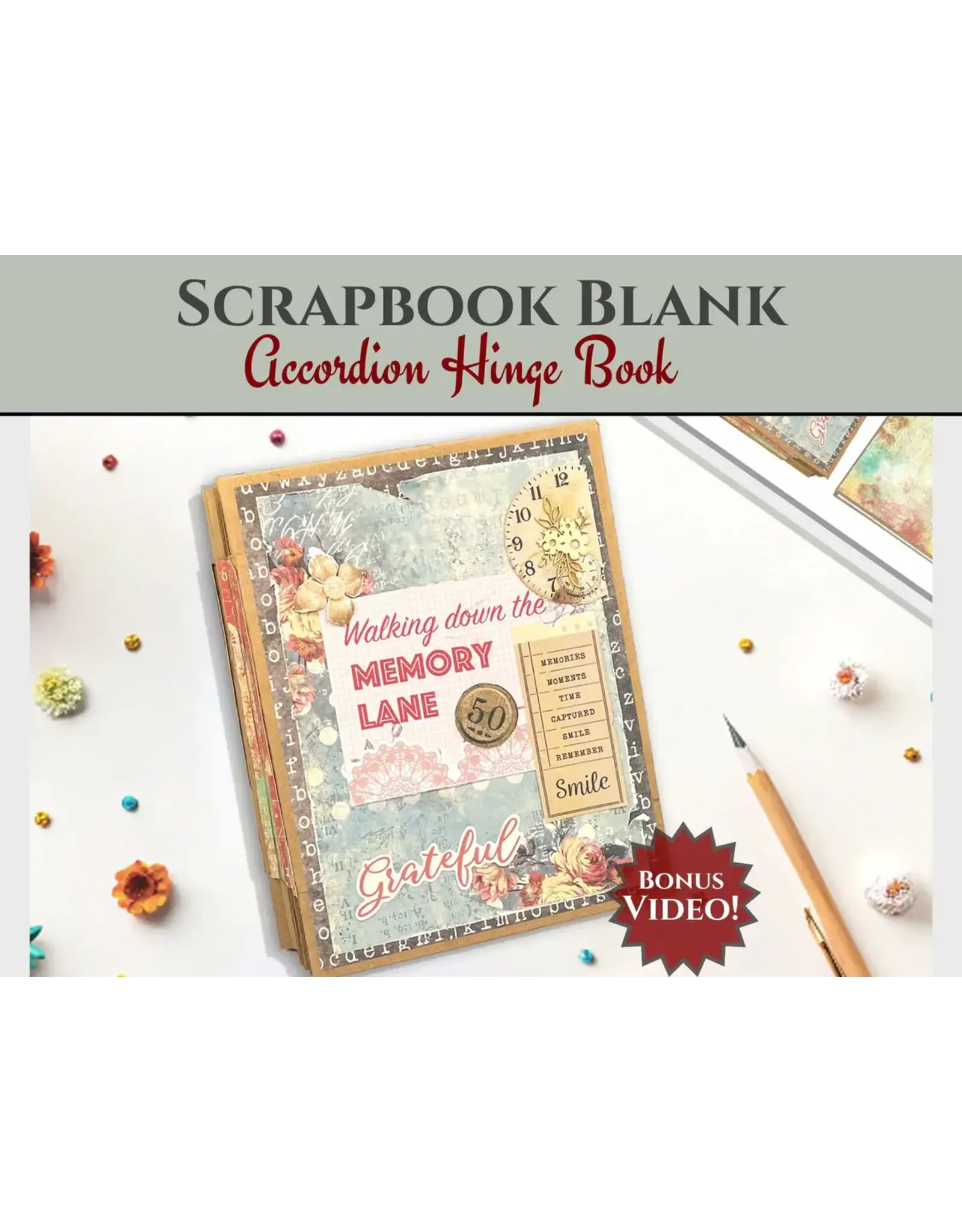 CRAFTREAT CRAFTREAT SCRAPBOOK BLANKS DIY BLACK ACCORDION HINGE BOOK
