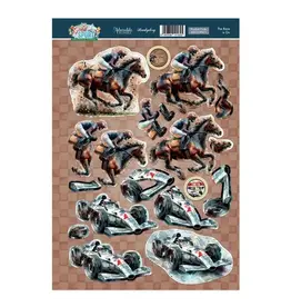 HUNKYDORY CRAFTS LTD. HUNKYDORY THE RACE IS ON DECOUPAGE TOPPERS