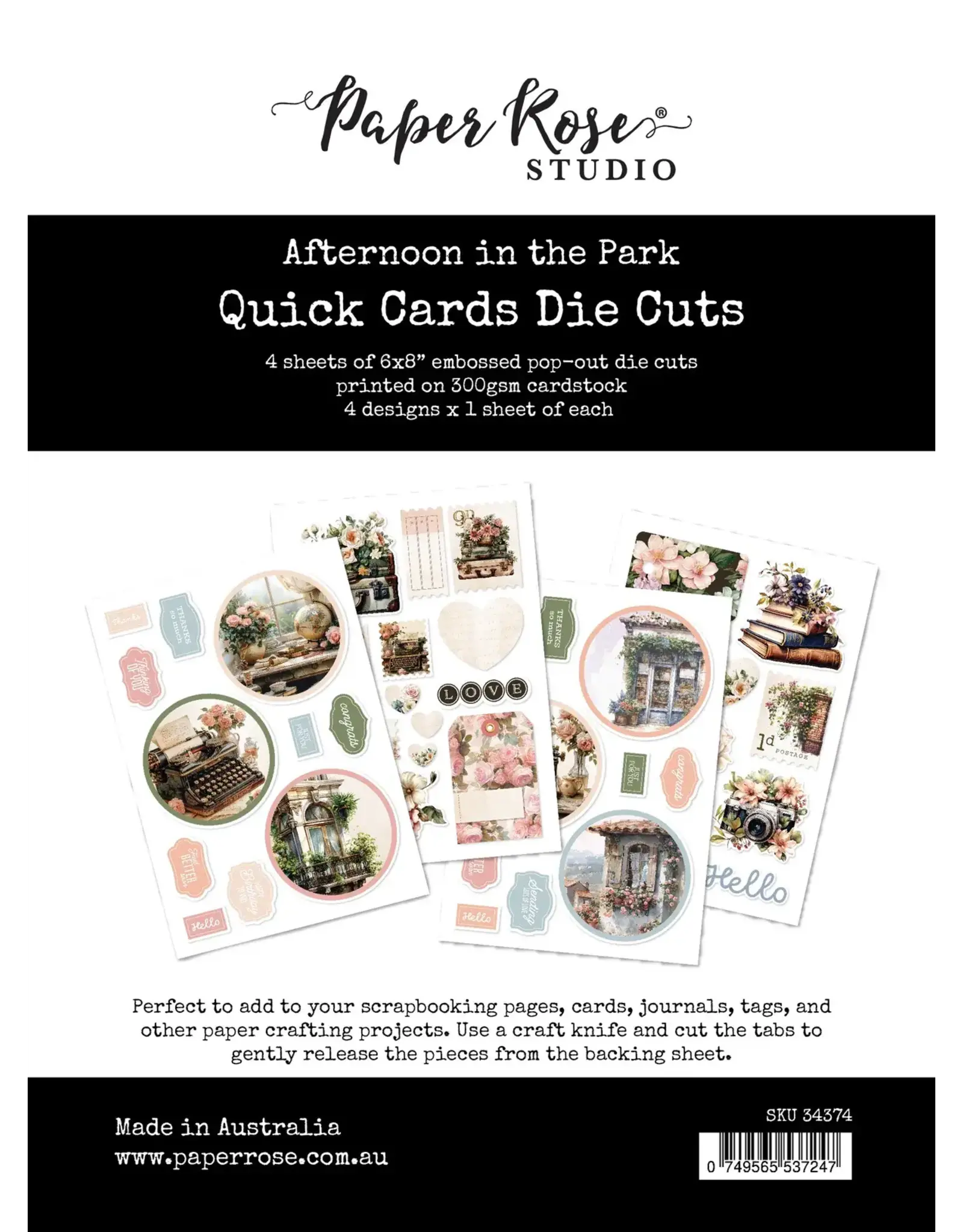 PAPER ROSE PAPER ROSE AFTERNOON IN THE PARK QUICK CARDS DIE CUTS