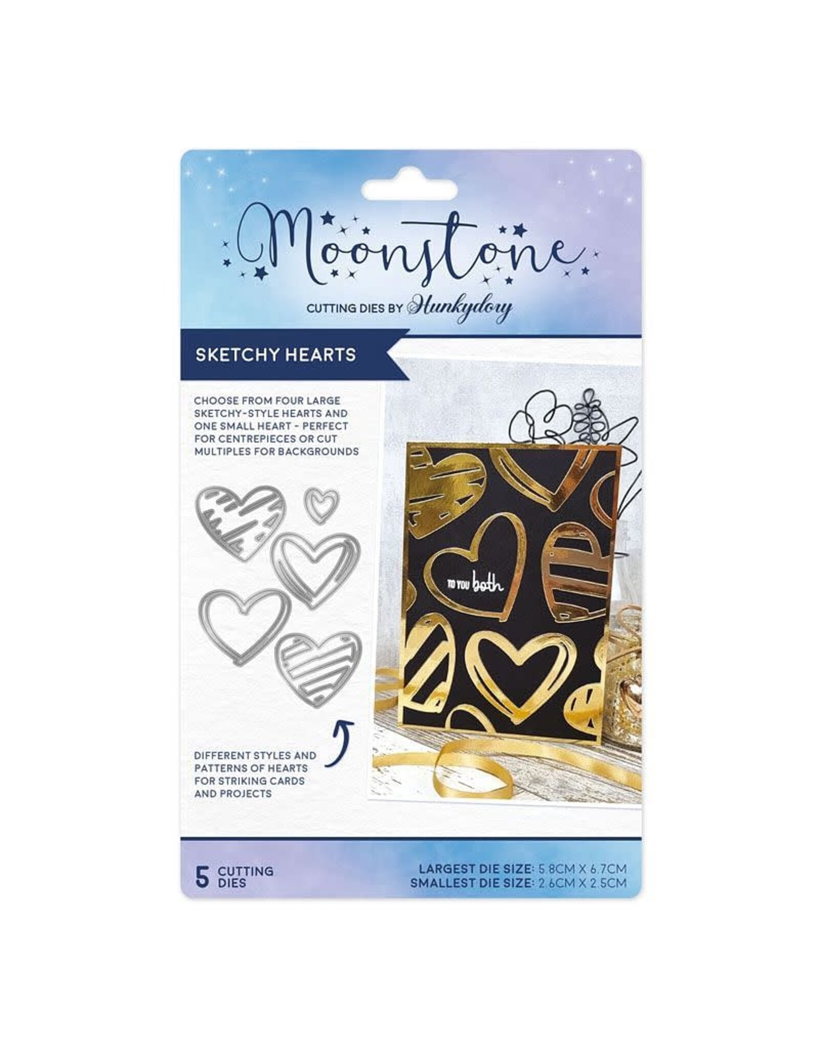 HUNKYDORY CRAFTS LTD. HUNKYDORY MOONSTONE SKETCHY HEARTS DIE SET