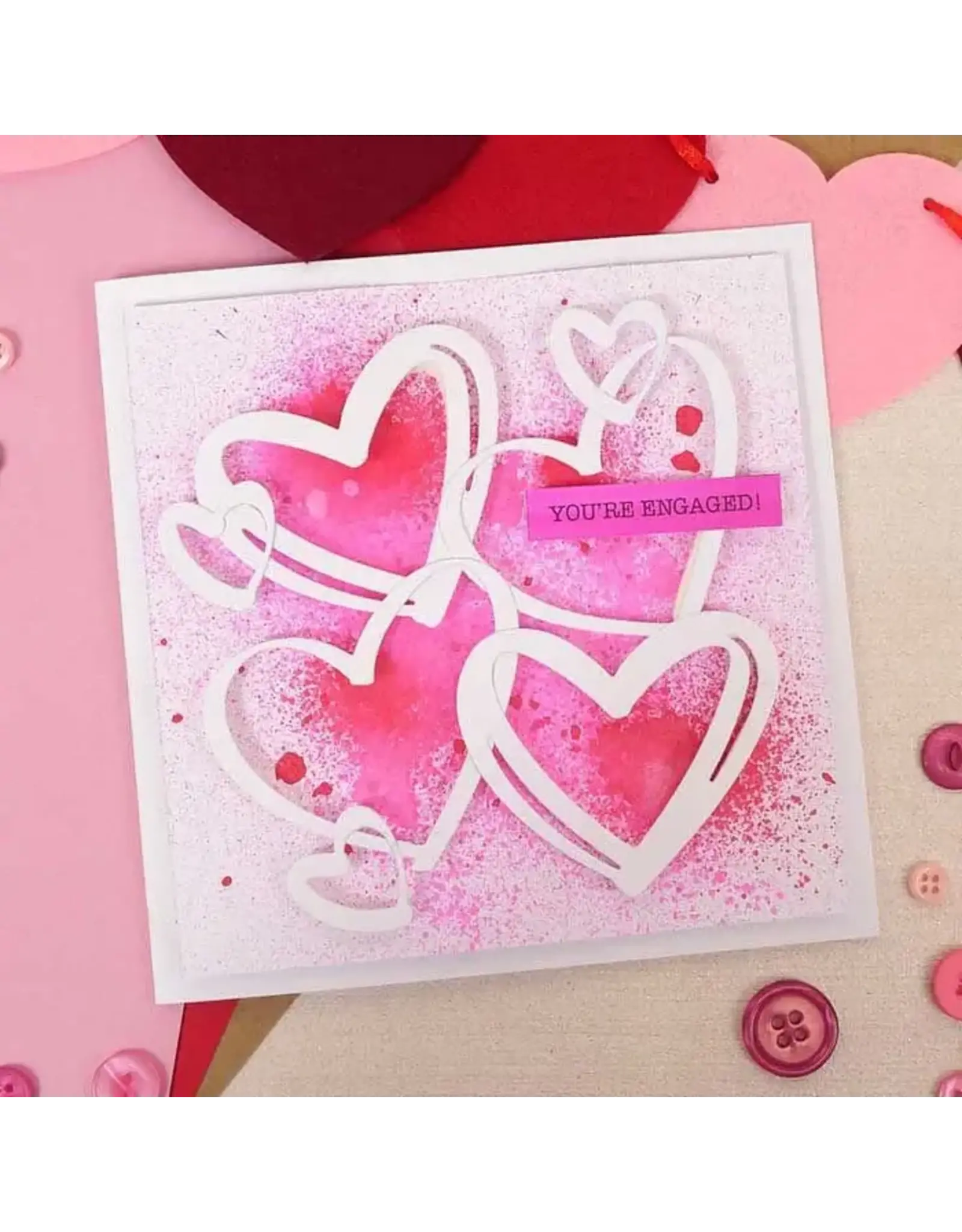 HUNKYDORY CRAFTS LTD. HUNKYDORY MOONSTONE SKETCHY HEARTS DIE SET
