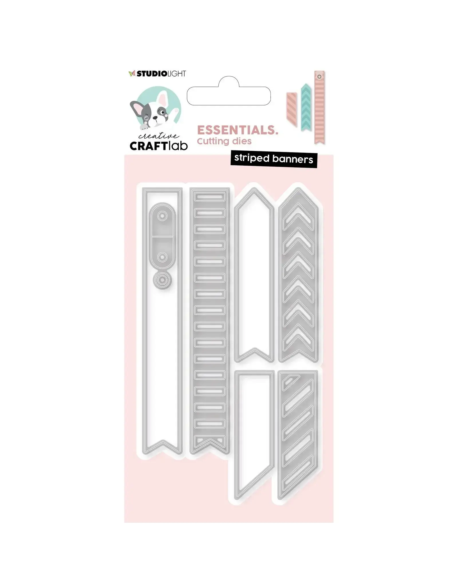 STUDIOLIGHT STUDIOLIGHT CREATIVE CRAFTLAB ESSENTIALS STRIPED BANNERS DIE SET