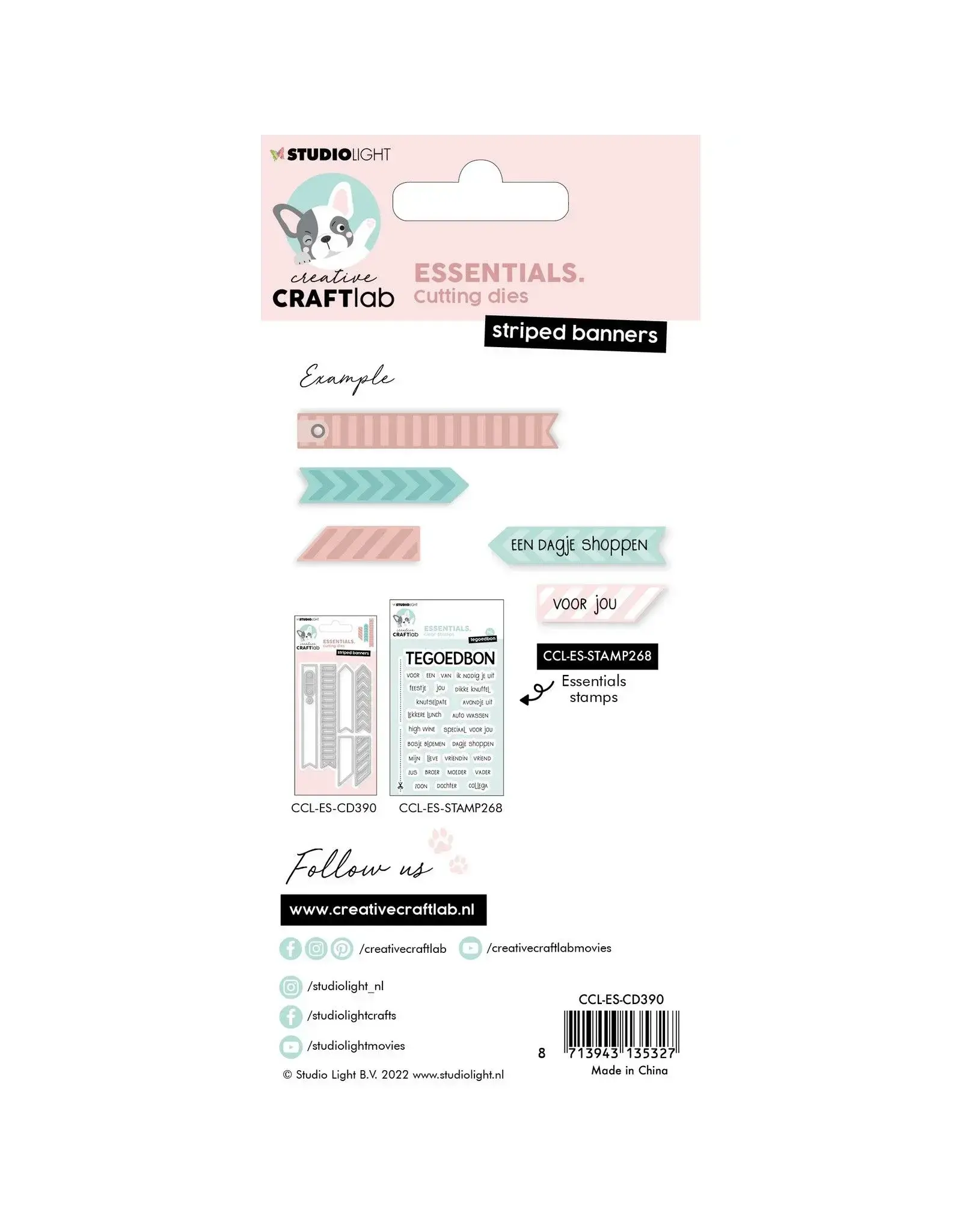STUDIOLIGHT STUDIOLIGHT CREATIVE CRAFTLAB ESSENTIALS STRIPED BANNERS DIE SET