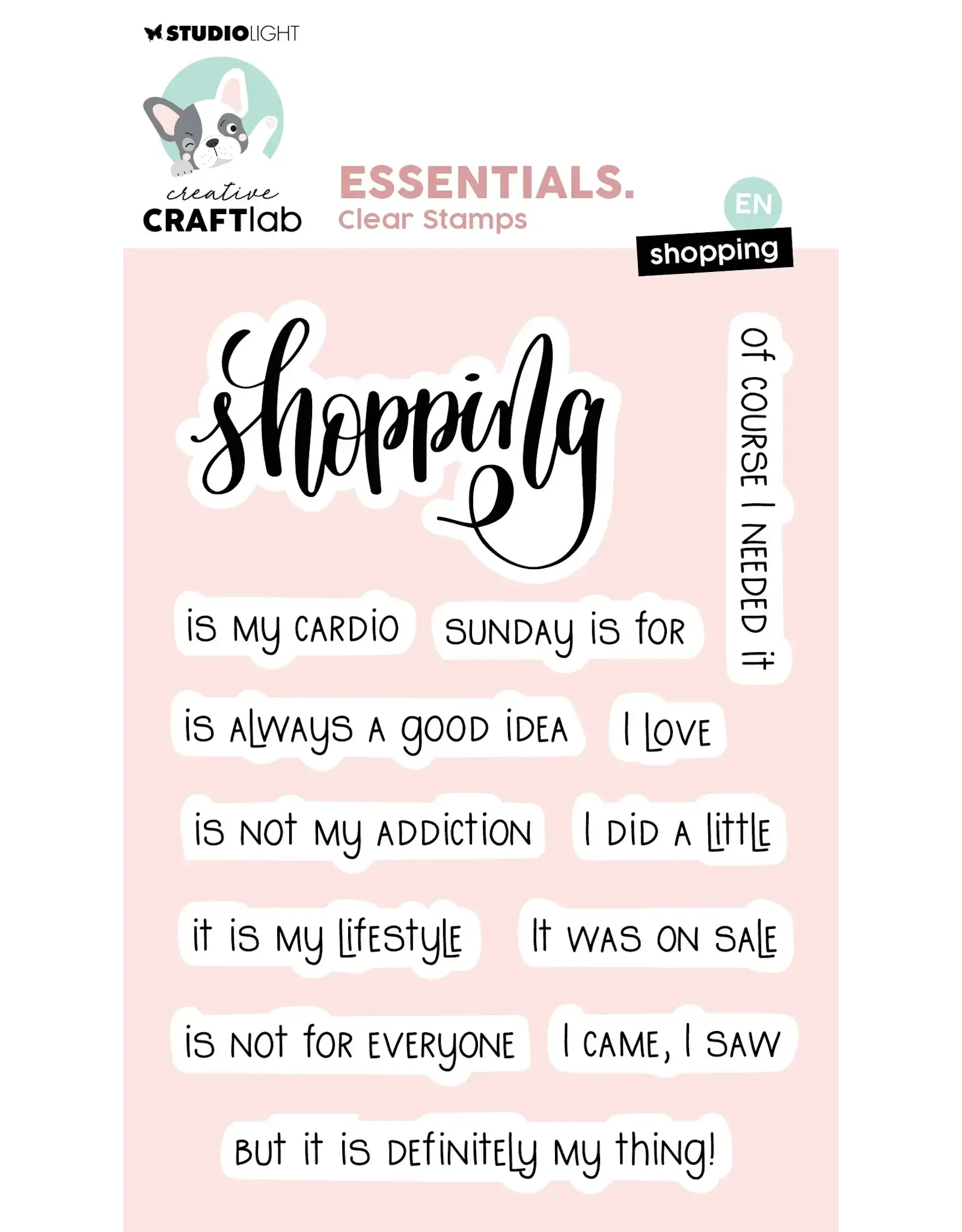 STUDIOLIGHT STUDIOLIGHT CREATIVE CRAFTLAB ESSENTIALS SHOPPING CLEAR STAMP SET