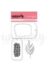 UNIQUELY CREATIVE UNIQUELY CREATIVE MIXED MEDIA MINI SET 3 CLEAR STAMP STENCIL AND DIE