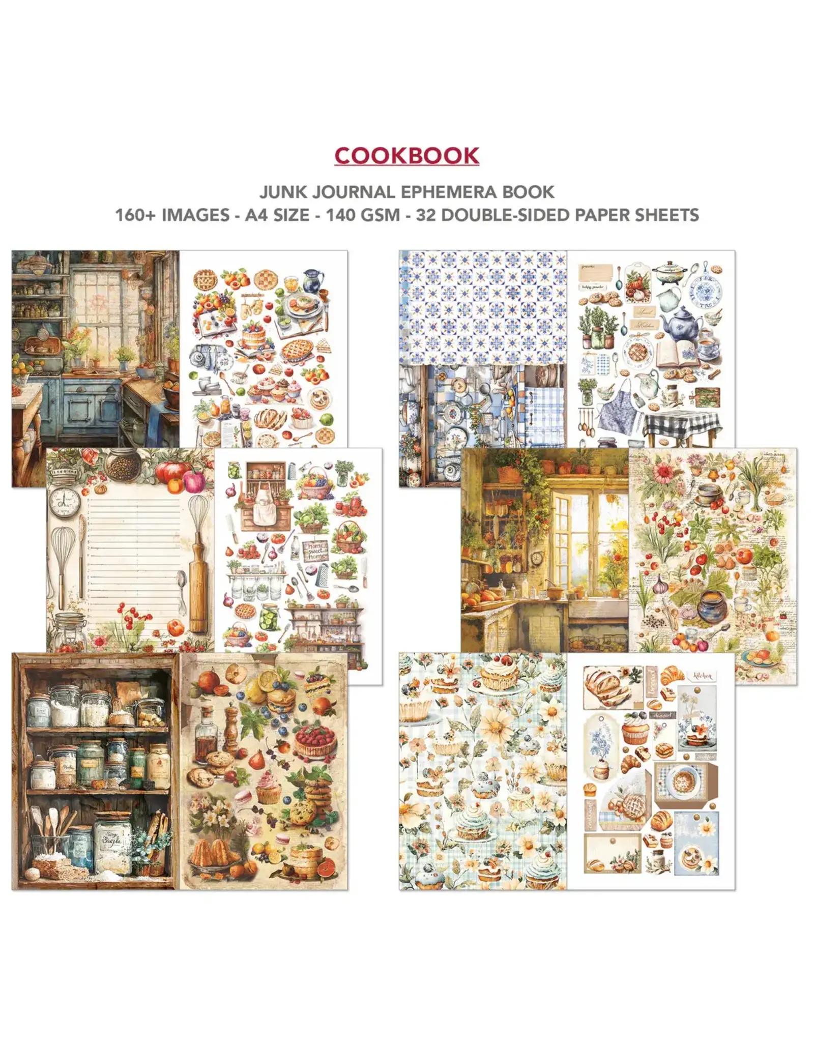 CIAO BELLA CIAO BELLA COOKBOOK JUNK JOURNAL & EPHEMERA 32/PK