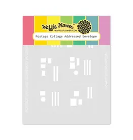 WAFFLE FLOWER WAFFLE FLOWER POSTAGE COLLAGE ADDRESSED ENVELOPE STENCIL