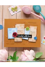 WAFFLE FLOWER WAFFLE FLOWER POSTAGE COLLAGE ADDRESSED ENVELOPE STENCIL