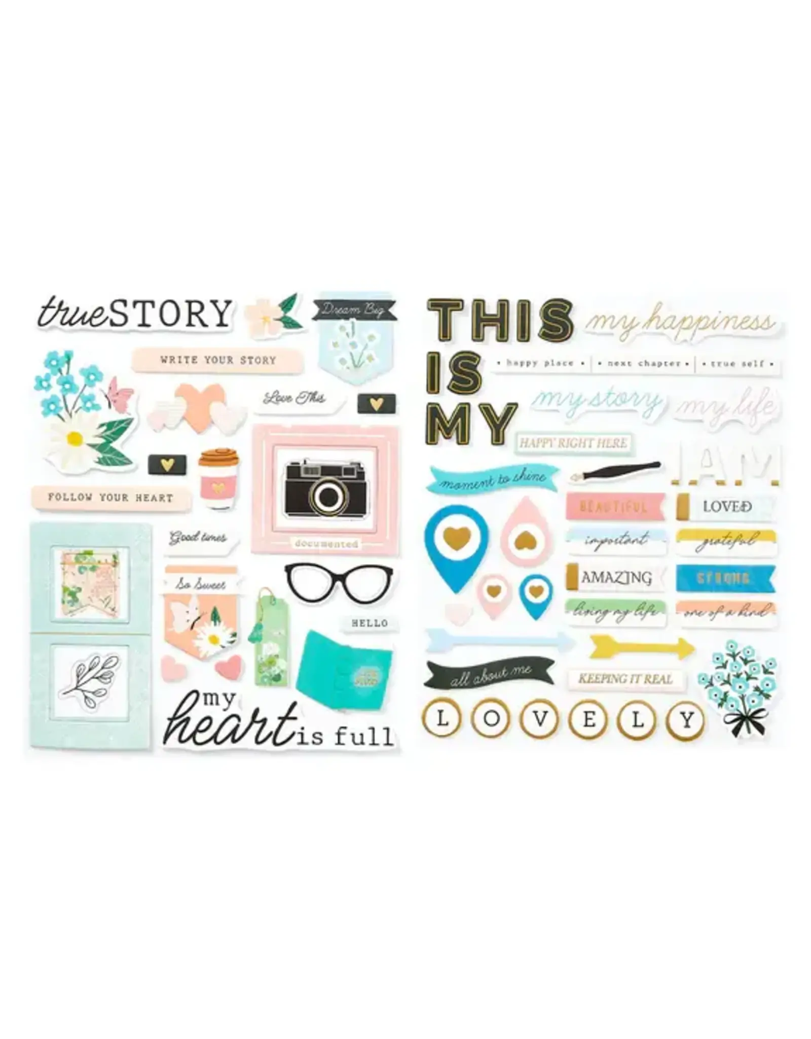SPELLBINDERS SPELLBINDERS ROSIE'S STUDIO HELLO IT'S ME! CHIPBOARD STICKERS