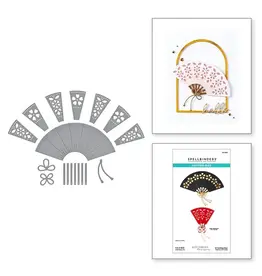 SPELLBINDERS SPELLBINDERS ALEX SYBERIA DESIGNS KYOTO COLLECTION FAN & BOW ETCHED DIE SET
