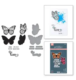 SPELLBINDERS SPELLBINDERS BETTERPRESS LISA HORTON WILDFLOWERS COLLECTION BUTTERFLY SILHOUETTES PRESS PLATES & DIE SET