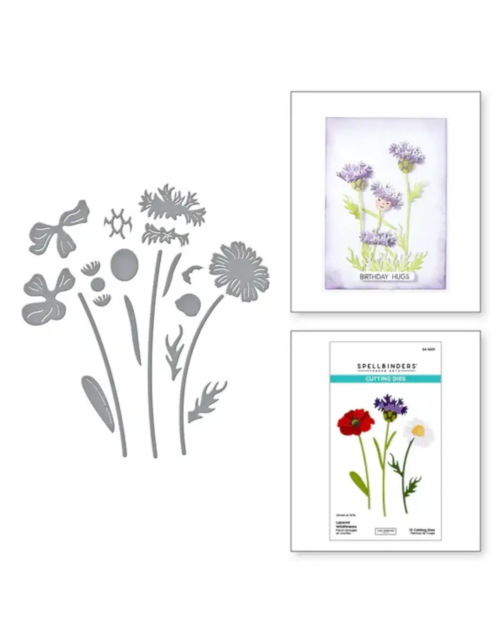 SPELLBINDERS SPELLBINDERS LISA HORTON WILDFLOWERS COLLECTION LAYERED WILDFLOWERS ETCHED DIE SET