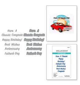 SPELLBINDERS SPELLBINDERS MINDY EGGEN CLASSIC ROAD LEGENDS COLLECTION CLASSIC SENTIMENTS ETCHED DIE SET