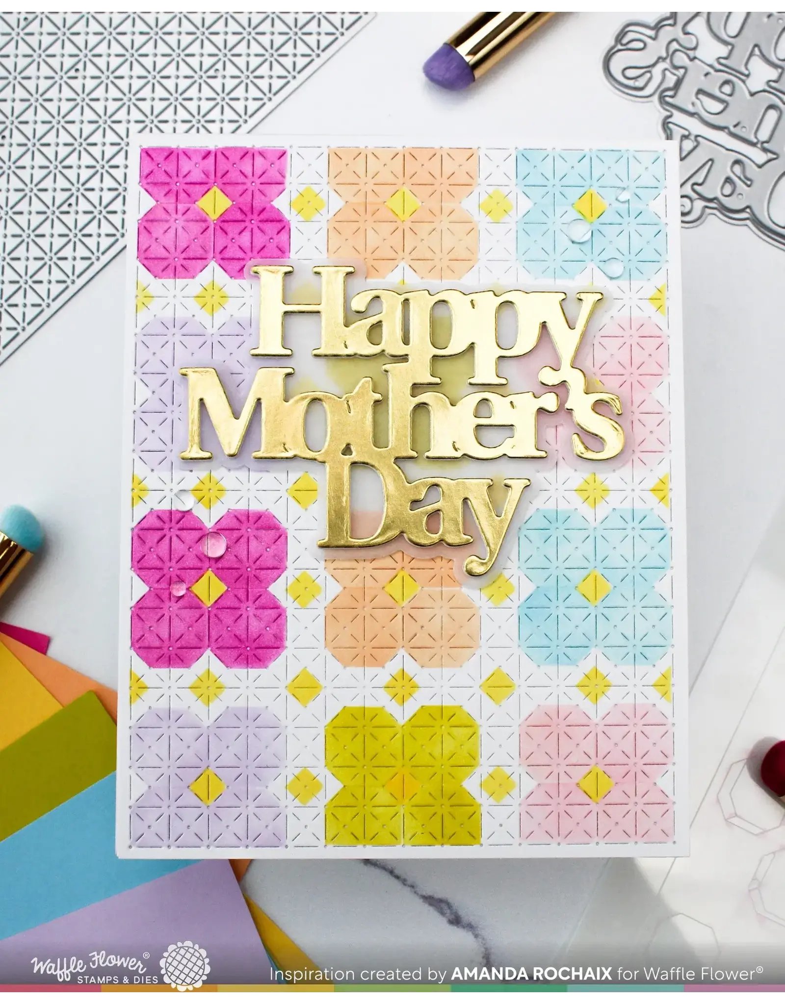 WAFFLE FLOWER WAFFLE FLOWER QUILTED PETALS STENCIL SET
