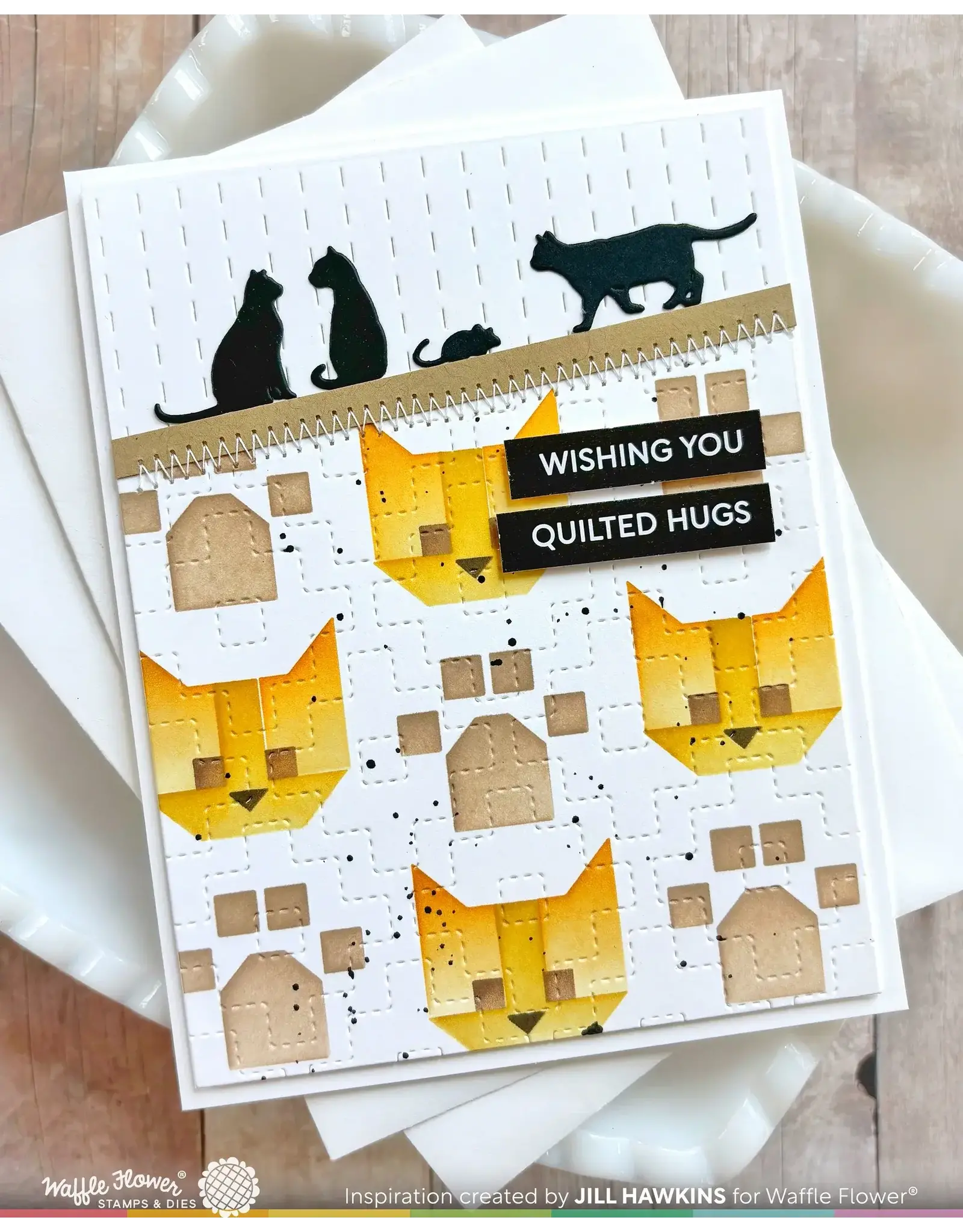 WAFFLE FLOWER WAFFLE FLOWER PATCHWORK CAT STENCIL SET