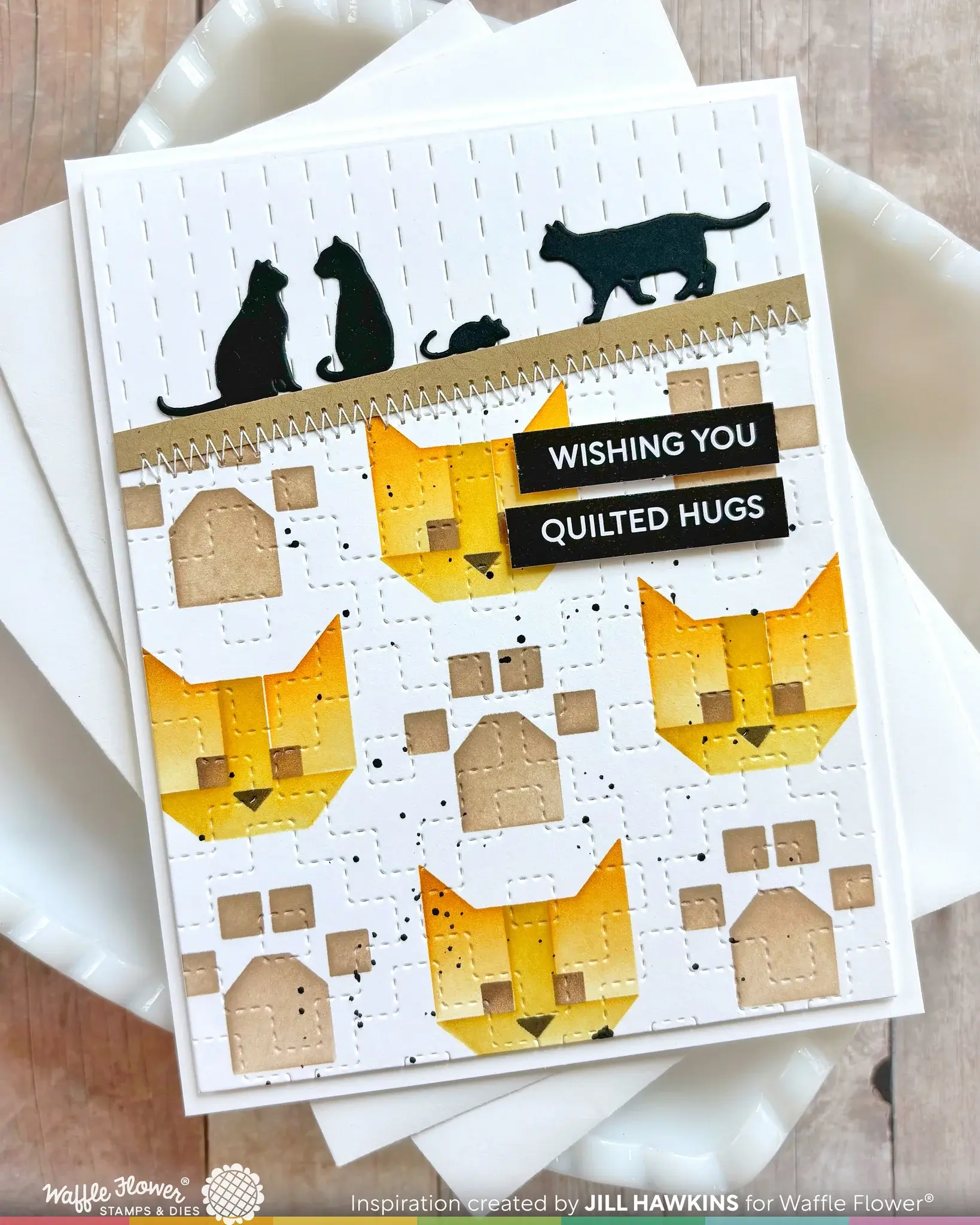 WAFFLE FLOWER WAFFLE FLOWER PATCHWORK CAT STENCIL SET