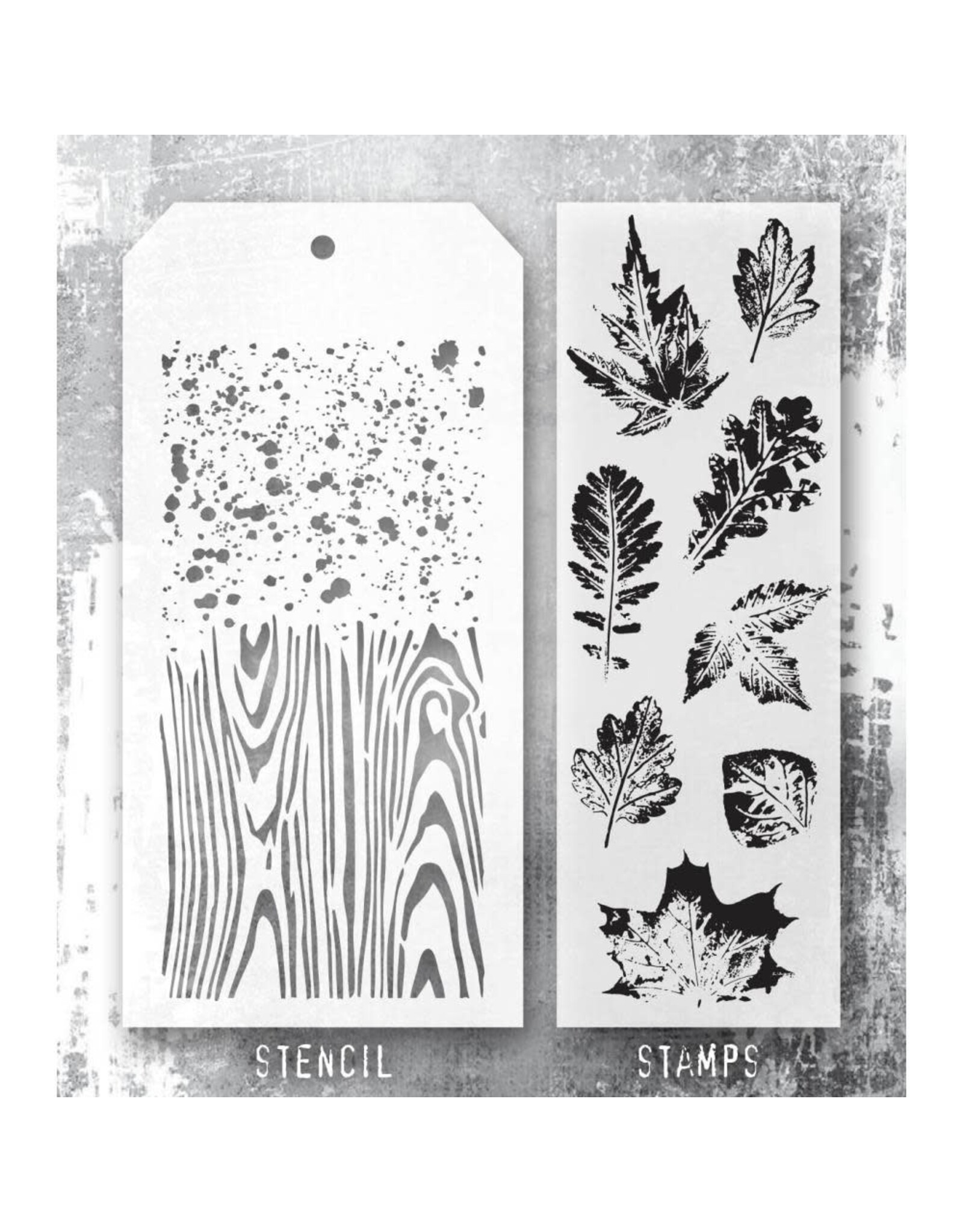 STAMPERS ANONYMOUS STAMPERS ANONYMOUS TIM HOLTZ LEAF PRINTS MIXED MEDIA CLEAR STAMP SET & STENCIL