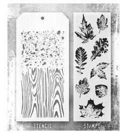 STAMPERS ANONYMOUS STAMPERS ANONYMOUS TIM HOLTZ LEAF PRINTS MIXED MEDIA CLEAR STAMP SET & STENCIL