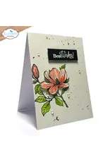 ELIZABETH CRAFT DESIGNS ELIZABETH CRAFT DESIGNS PAPER FLOWERS BY ANGELICA TURNER FLORAL BRANCHES & SENTIMENTS CLEAR STAMP SET
