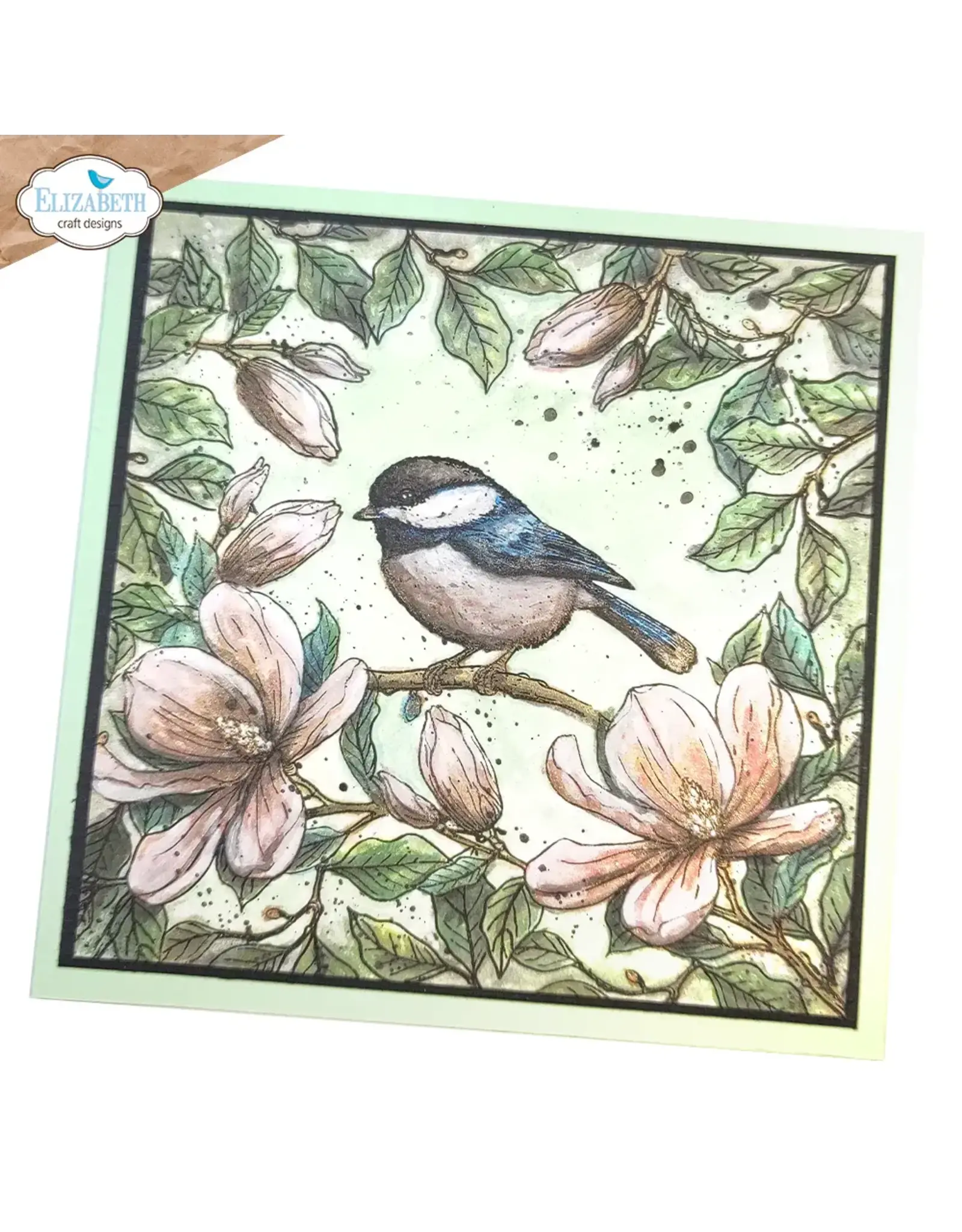 ELIZABETH CRAFT DESIGNS ELIZABETH CRAFT DESIGNS PAPER FLOWERS BY ANGELICA TURNER FLORAL BRANCHES & SENTIMENTS CLEAR STAMP SET