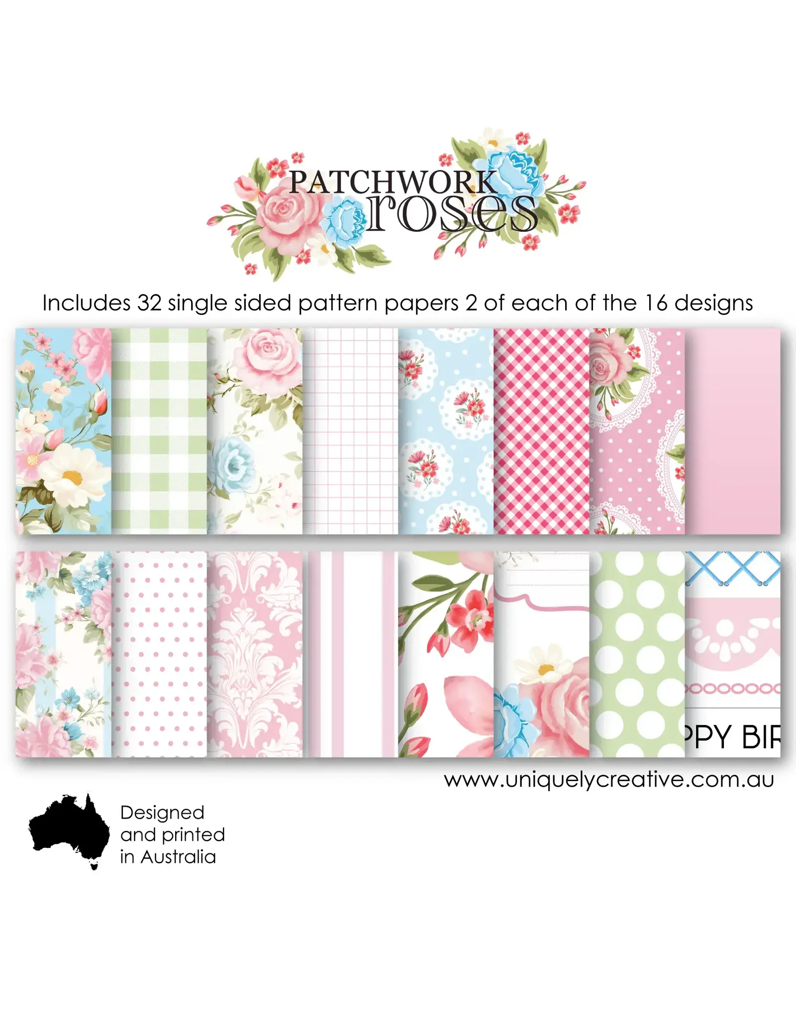 UNIQUELY CREATIVE UNIQUELY CREATIVE PATCHWORK ROSES 6x6 COLLECTION PACK