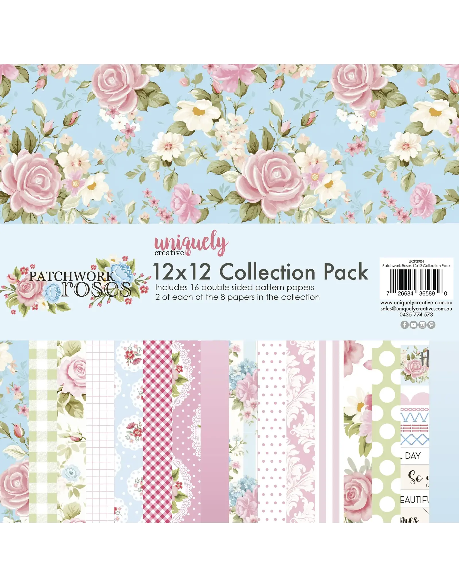 UNIQUELY CREATIVE UNIQUELY CREATIVE PATCHWORK ROSES 12x12 COLLECTION PACK