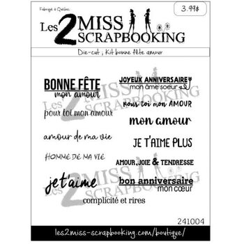 LES 2 MISS SCRAPBOOKING LES 2 MISS SCRAPBOOKING KIT BONNE FÊTE AMOUR DIE-CUTS