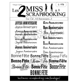 LES 2 MISS SCRAPBOOKING LES 2 MISS SCRAPBOOKING KIT ANNIVERSAIRE 3 DIE-CUTS