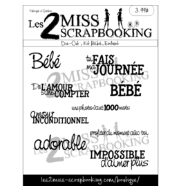 LES 2 MISS SCRAPBOOKING LES 2 MISS SCRAPBOOKING KIT BÉBÉ/ENFANT 3 DIE-CUTS
