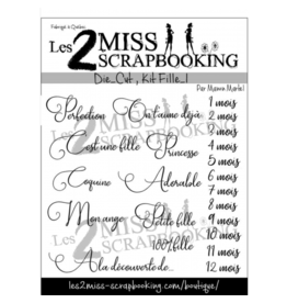 LES 2 MISS SCRAPBOOKING LES 2 MISS SCRAPBOOKING KIT FILLE 1 DIE-CUTS