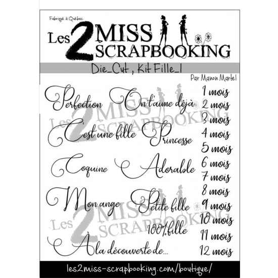 LES 2 MISS SCRAPBOOKING LES 2 MISS SCRAPBOOKING KIT FILLE 1 DIE-CUTS