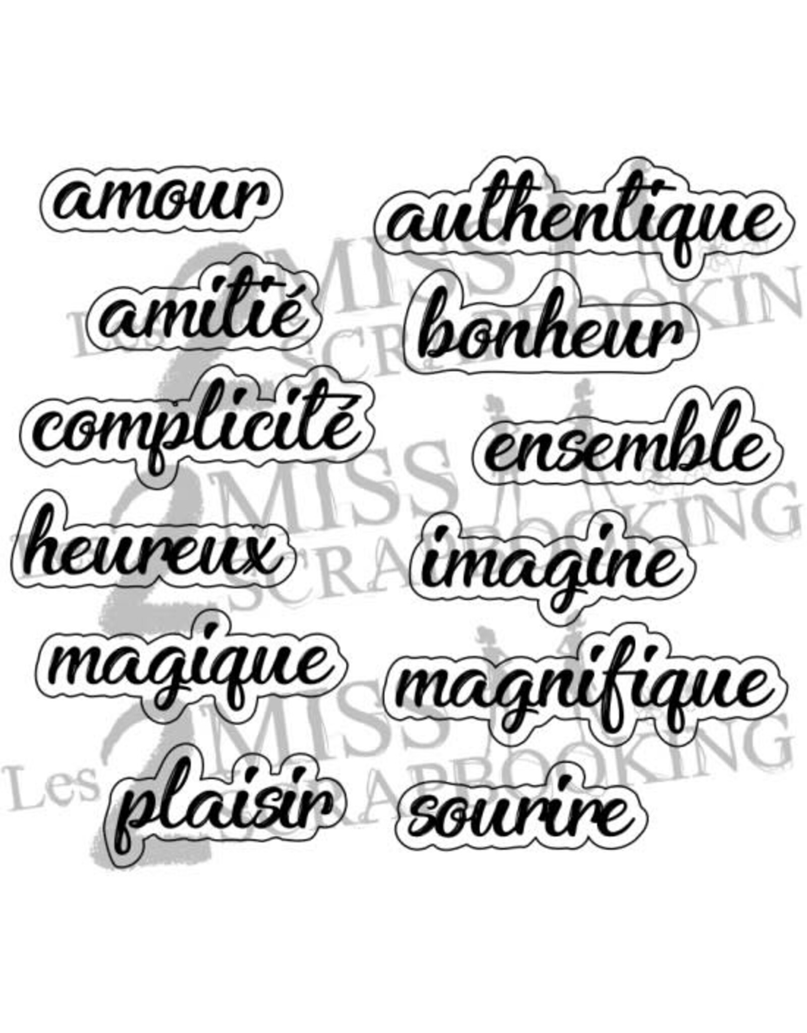 LES 2 MISS SCRAPBOOKING LES 2 MISS SCRAPBOOKING KIT MOTS 1 DIE-CUTS