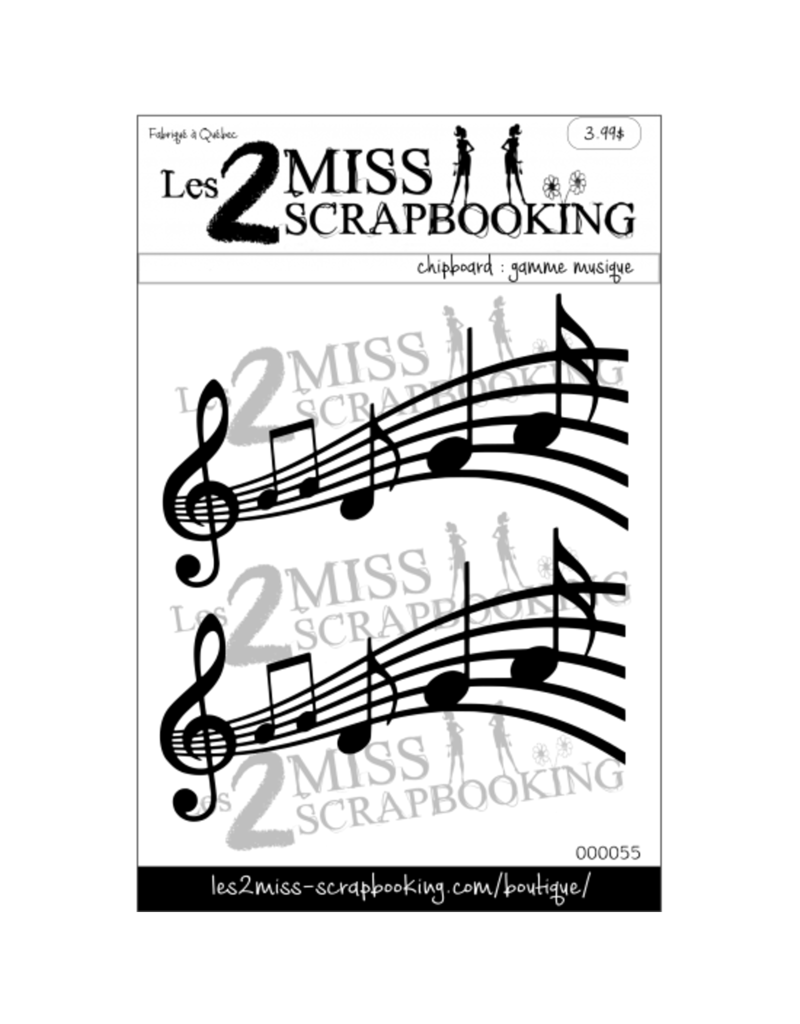 LES 2 MISS SCRAPBOOKING LES 2 MISS SCRAPBOOKING GAMME MUSIQUE CHIPBOARD