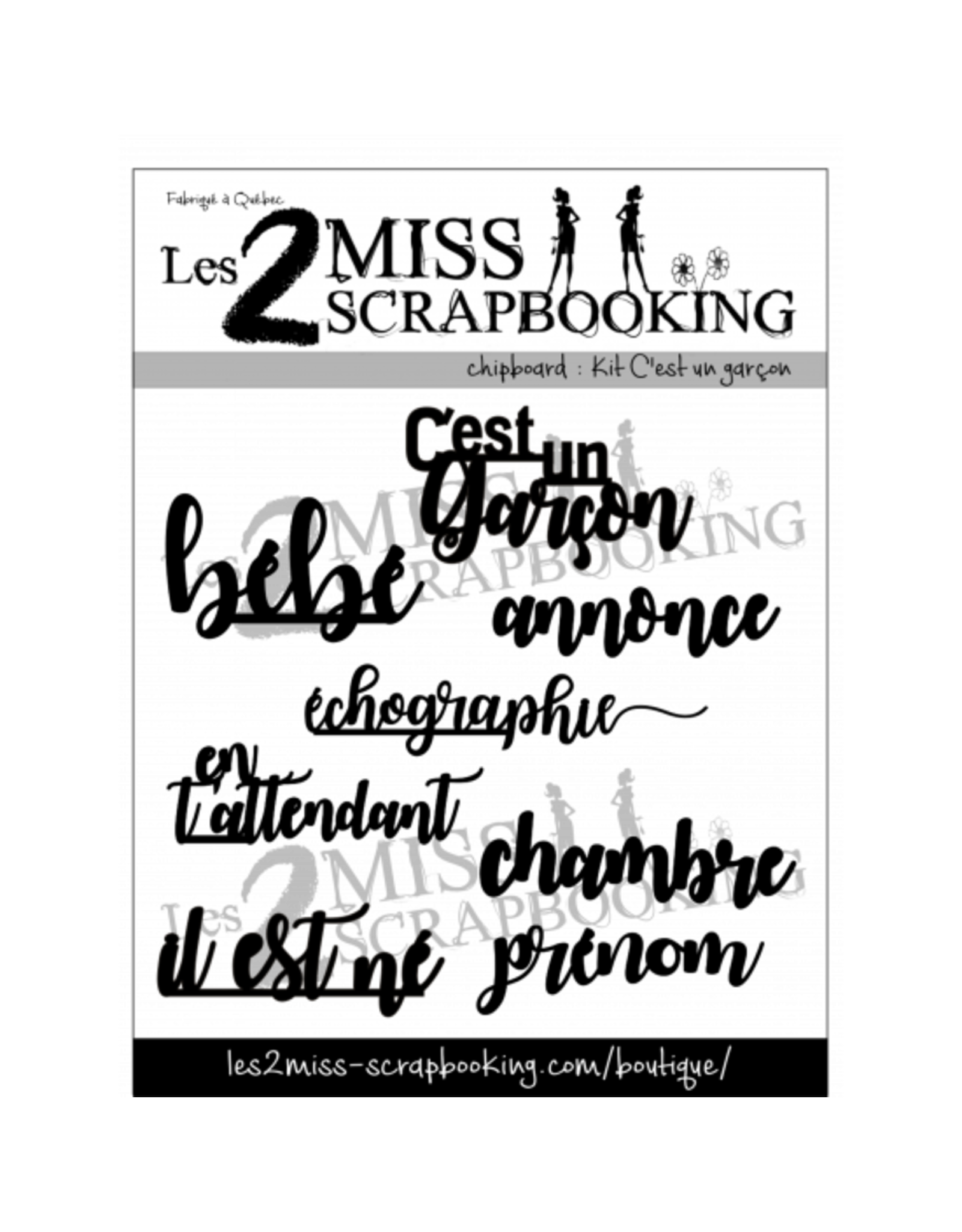 LES 2 MISS SCRAPBOOKING Copy of LES 2 MISS SCRAPBOOKING KIT BONNE FÊTE 5 CHIPBOARD