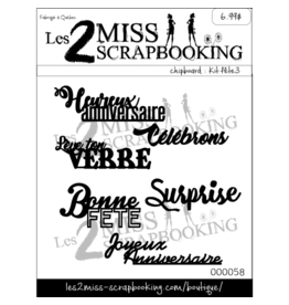 LES 2 MISS SCRAPBOOKING LES 2 MISS SCRAPBOOKING KIT FÊTE 3 CHIPBOARD