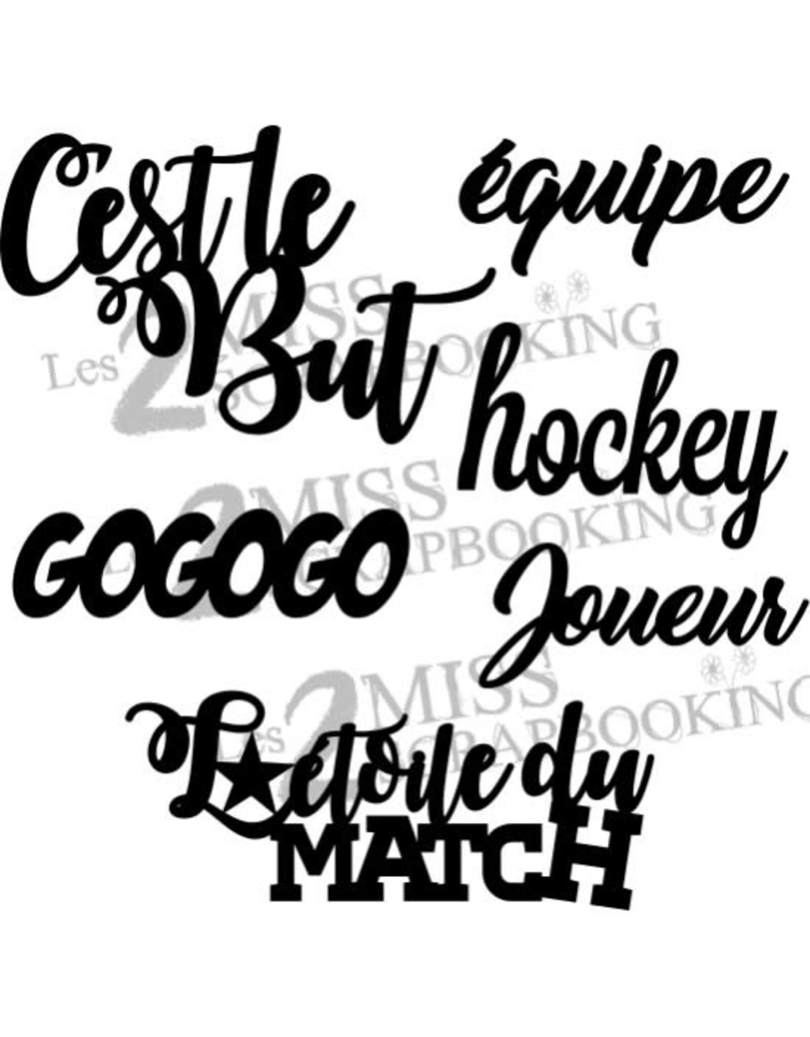 LES 2 MISS SCRAPBOOKING LES 2 MISS SCRAPBOOKING KIT HOCKEY CHIPBOARD
