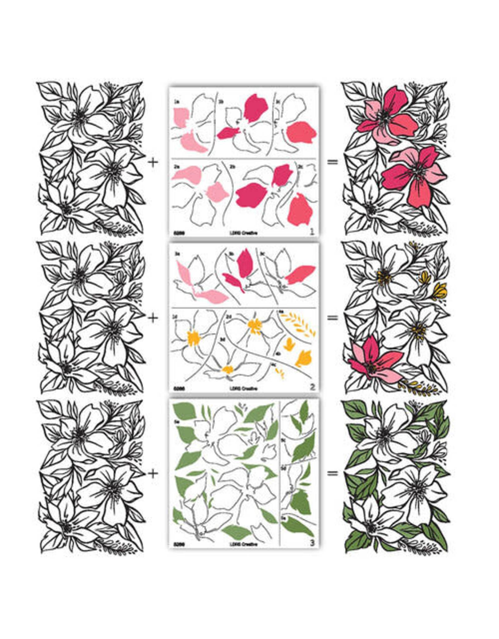 LDRS CREATIVE LDRS CREATIVE IN THE GARDEN LAYERING STENCILS SET 3/PK