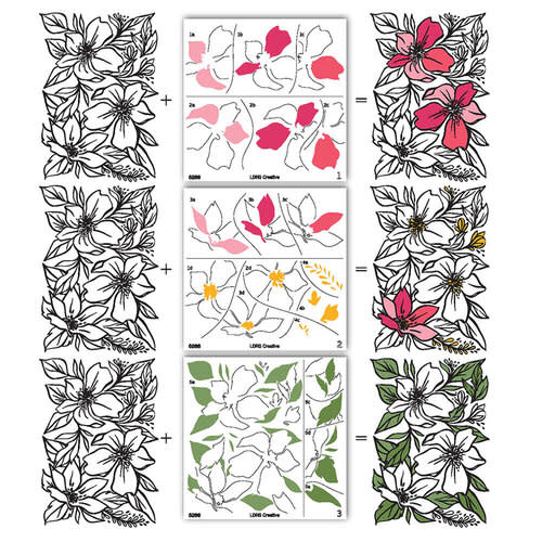LDRS CREATIVE LDRS CREATIVE IN THE GARDEN LAYERING STENCILS SET 3/PK