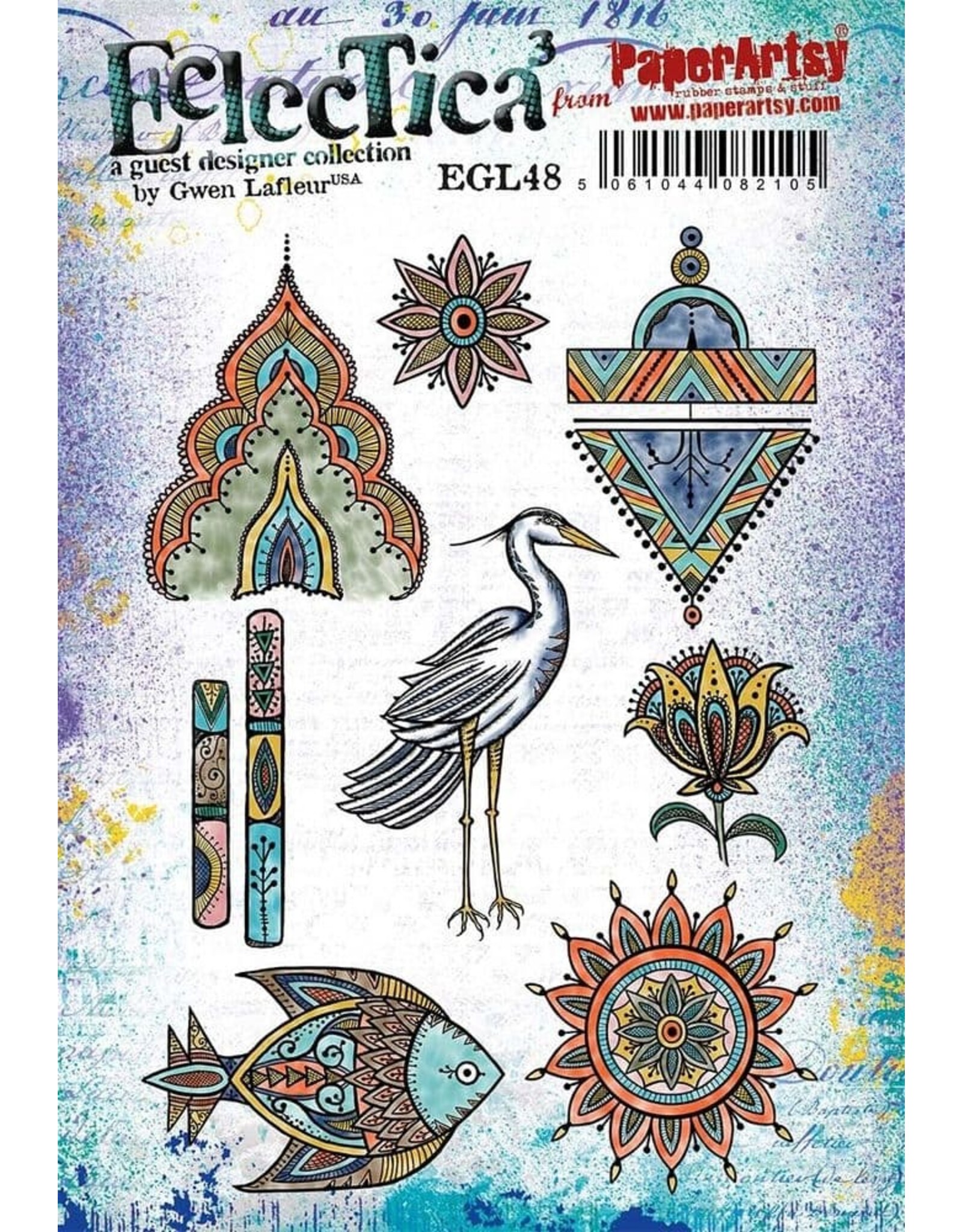 PAPER ARTSY PAPER ARTSY ECLECTICA GWEN LAFLEUR EGL48 CLING STAMP SET