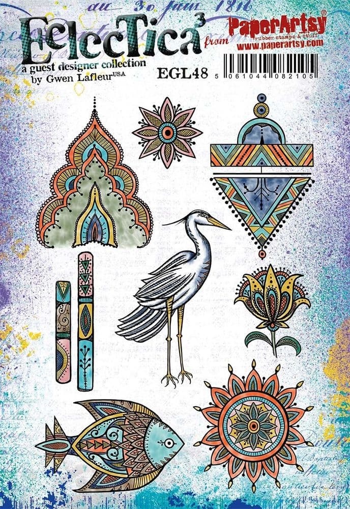 PAPER ARTSY PAPER ARTSY ECLECTICA GWEN LAFLEUR EGL48 CLING STAMP SET