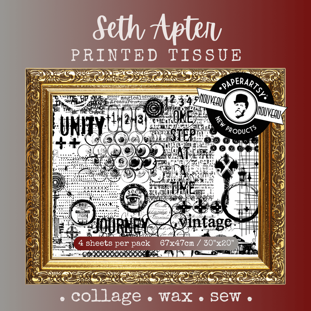 PAPER ARTSY PAPER ARTSY SETH APTER PRINTED TISSUE COLLAGE PAPER 4 SHEETS