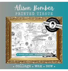 PAPER ARTSY PAPER ARTSY ALISON BOMBER PRINTED TISSUE COLLAGE PAPER 4 SHEETS
